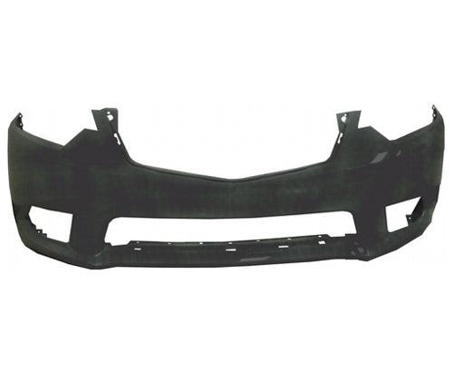 2011-2014 Acura TSX Front Bumper Primed Sport Wgn/Sdn , AC1000177. Installed view for reference.