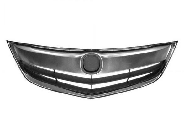 2013-2015 Acura ILX Grille With Moulding Chrome/Black , AC1200117. Exact fit for vehicle restoration.