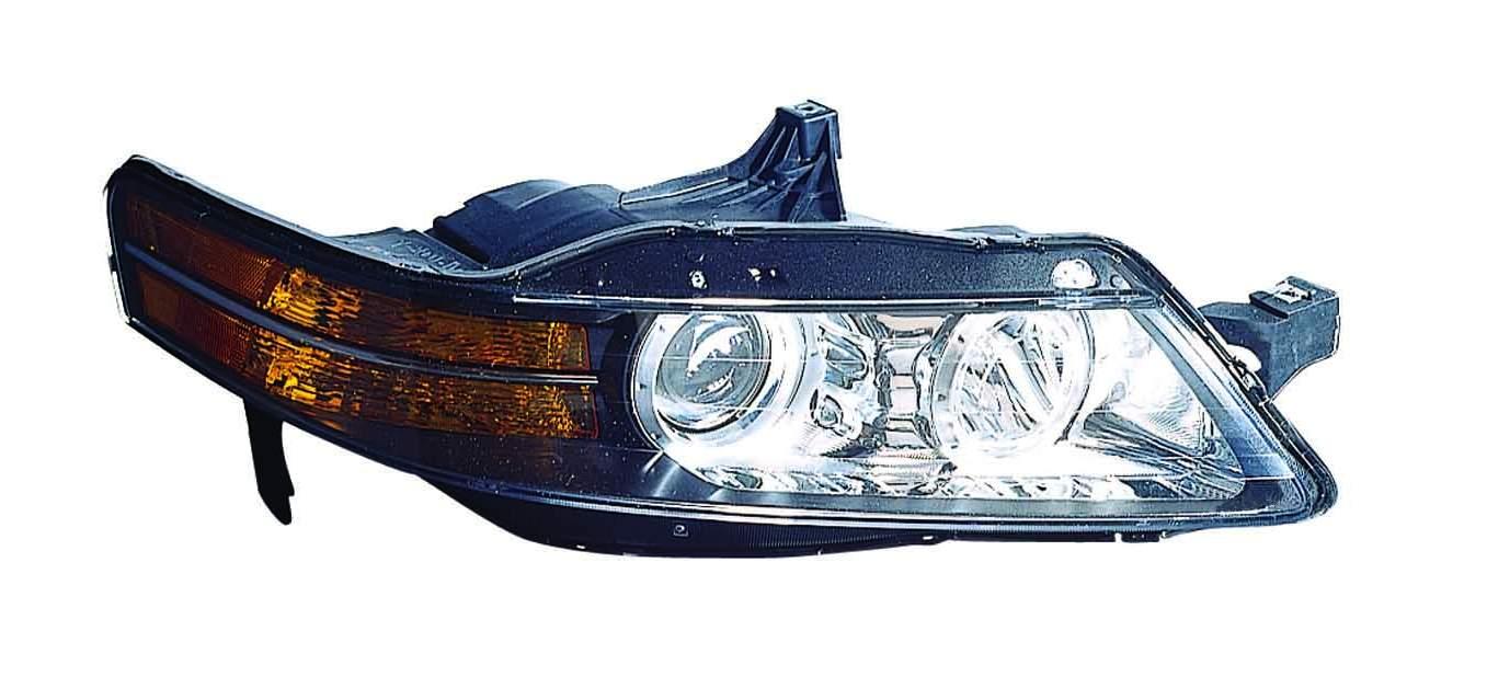 2007-2008 Acura TL Head Lamp Passenger Side Base-Navi Models , AC2503113. Side view of the replacement part.