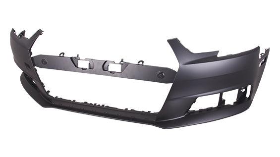 2017-2019 Audi A4 Quattro Front Bumper Primed Without Sensor/Washer/S-Line , AU1000235. Exact fit for vehicle restoration.