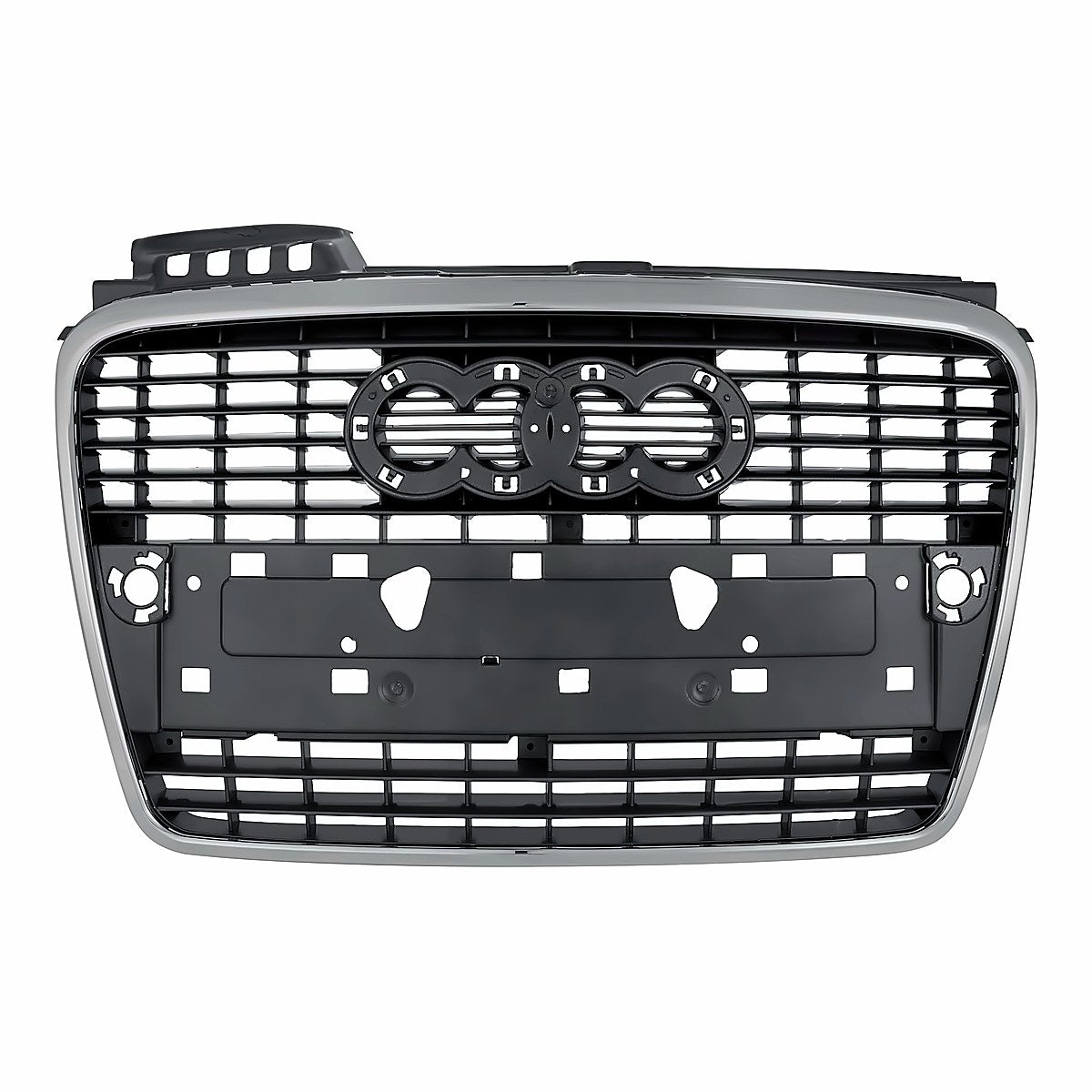 2007-2009 Audi S4 Cabrio Grille Chrome Primed Black, au1200112. Front view.