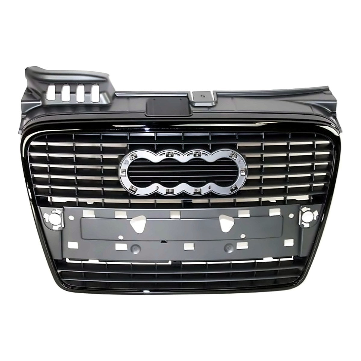 2006-2008 Audi A4 Grille Ptd Primed Black, au1200113. Front view.