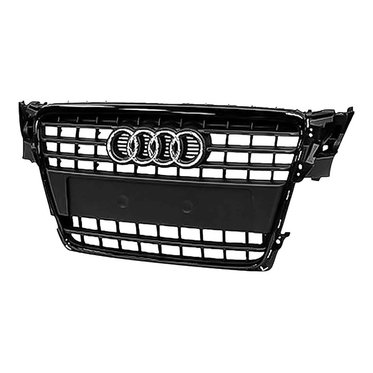 2009-2012 Audi A4 Front Grille Black, au1200117. Front view.