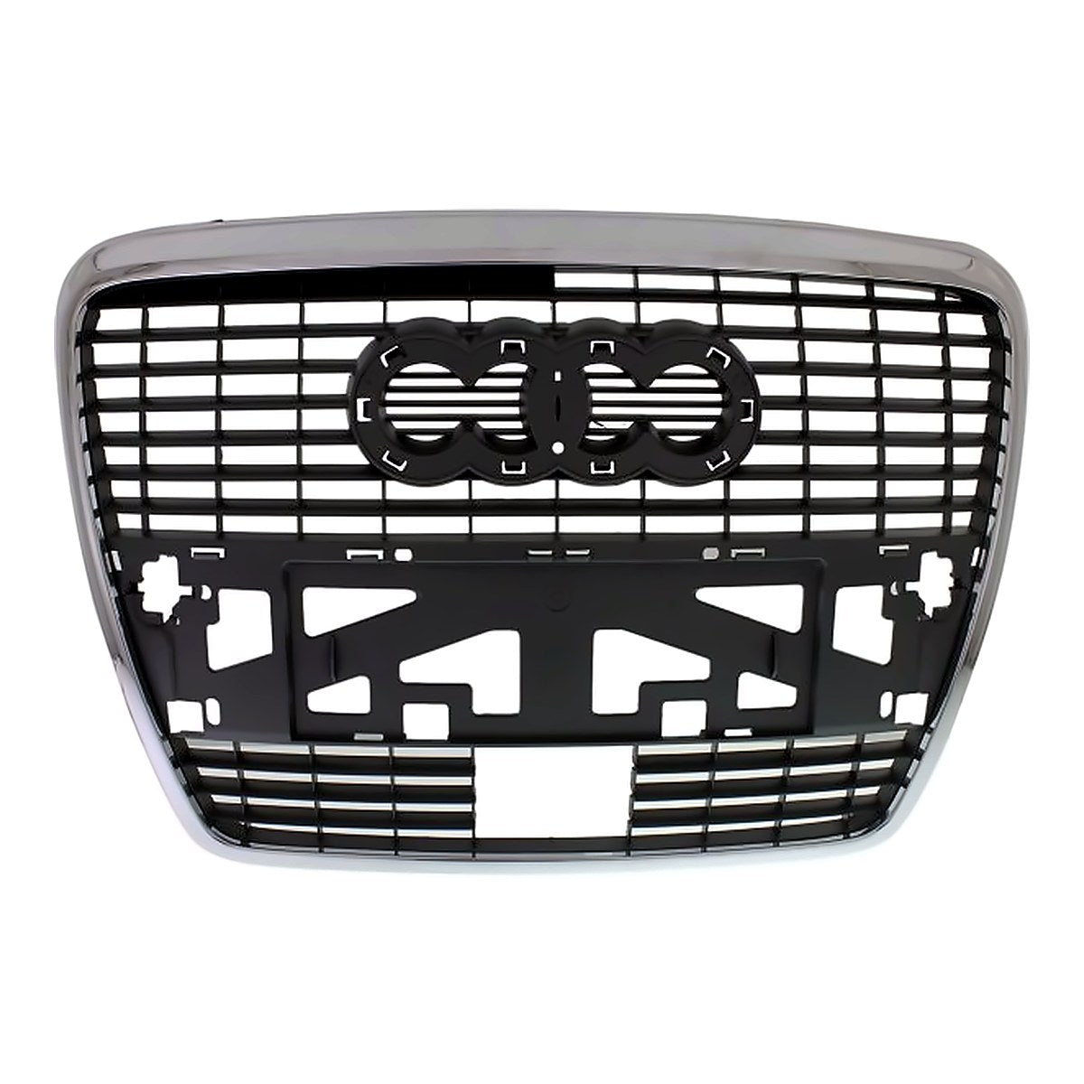 2009-2011 Audi A6 Front Grille Slv Black, au1200130. Front view.