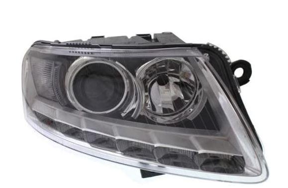2009-2011 Audi S6 Head Lamp Passenger Side Xenon With Auto Leveling Without Curve , AU2503156. Side view of the replacement part.