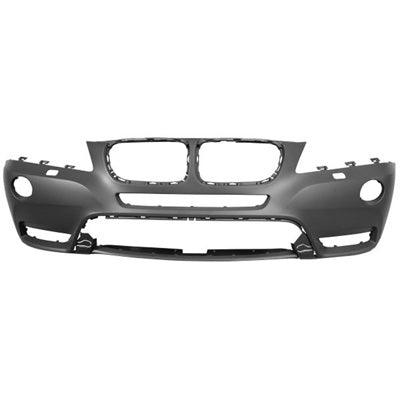 2011-2014 Bmw X3 Front Bumper Primed With Head Lamp Washer Without M Pkg , BM1000253. Replacement part ready for install.