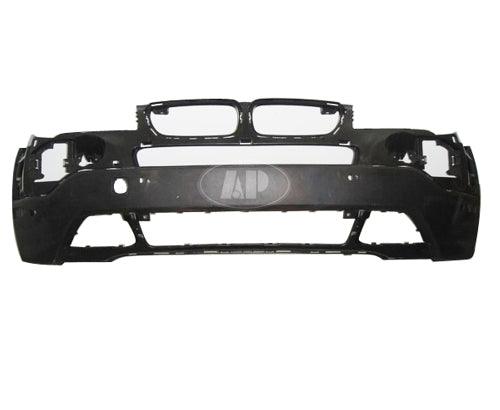 2007-2010 Bmw X3 Front Bumper With Sensor Hole Primed , BM1015101. Side view of the replacement part.