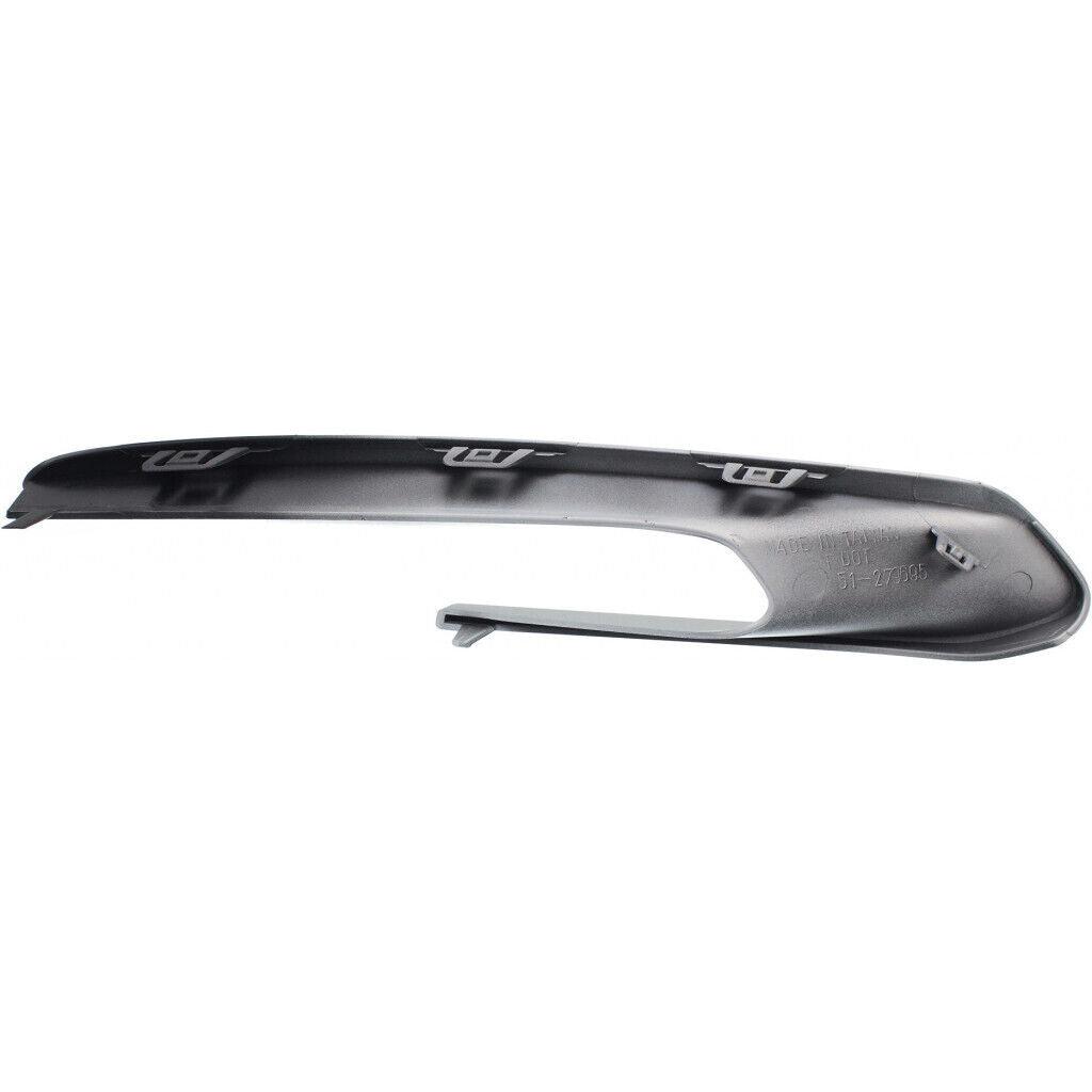 2012-2015 Bmw 3 Series Sedan Grille Moulding Driver Side Lower Primed Without M Pkg , BM1046128. Side view of the replacement part.