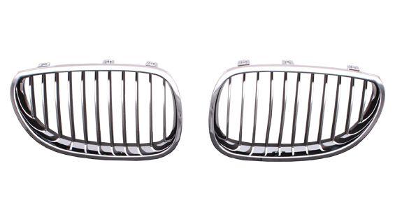 2004-2010 Bmw 5 Series Grille Driver Side Chrome.Black , BM1200140. Factory-style replacement part.