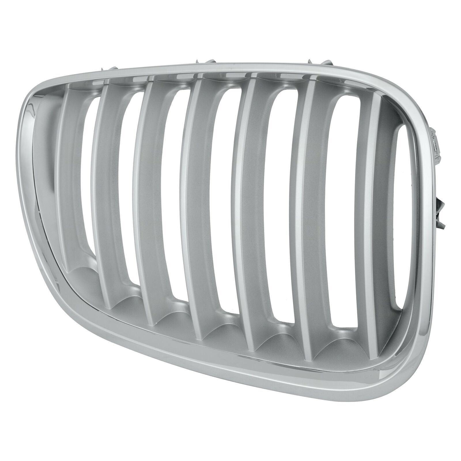 2004-2006 Bmw X5 Grille Passenger Side Chrome/Silver With Titanium , BM1200160. Installed view for reference.