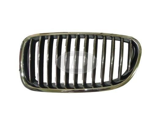 2011-2013 Bmw 5 Series Grille Driver Side Chrome/Black Sdn Without Night Vision , BM1200196. Precision fitment for collision repair.