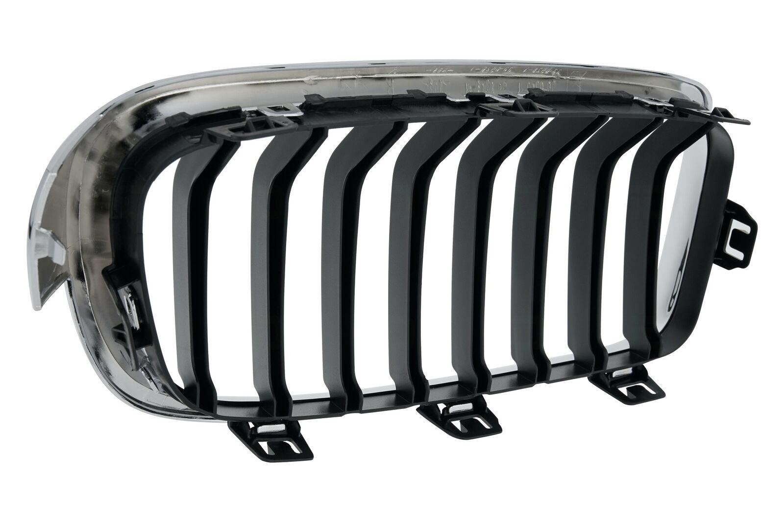 2012-2018 Bmw 3 Series Sedan Grille Driver Side Chrome/Black Sport , BM1200236. Professional-grade auto body part.