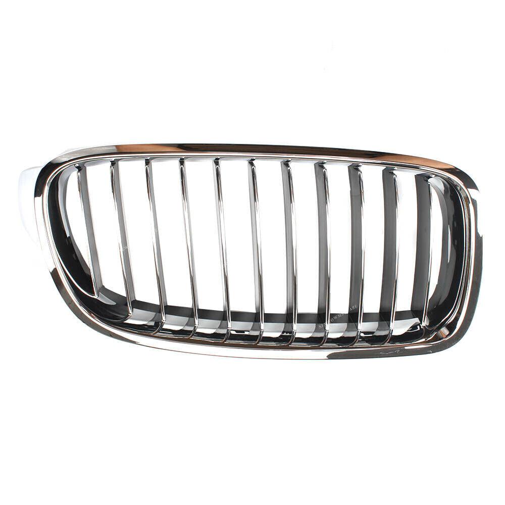 2012-2018 Bmw 3 Series Sedan Grille Driver Side Chrome/Silver , BM1200240. Side view of the replacement part.