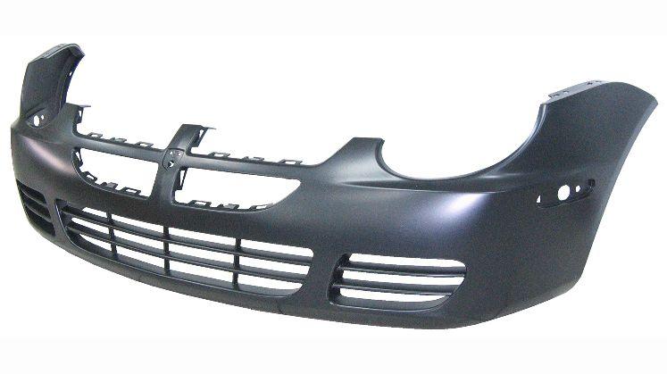 2003-2005 Dodge Neon Front Bumper Primed Without Fog Hole Without Srt-5 , CH1000379. Installed view for reference.