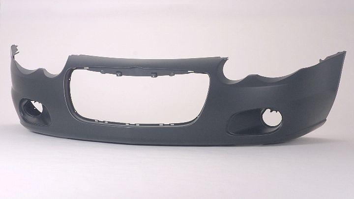 2004-2006 Chrysler Sebring Convertible Front Bumper Primed With Fog Lamp Hole , CH1000400. Side view of the replacement part.