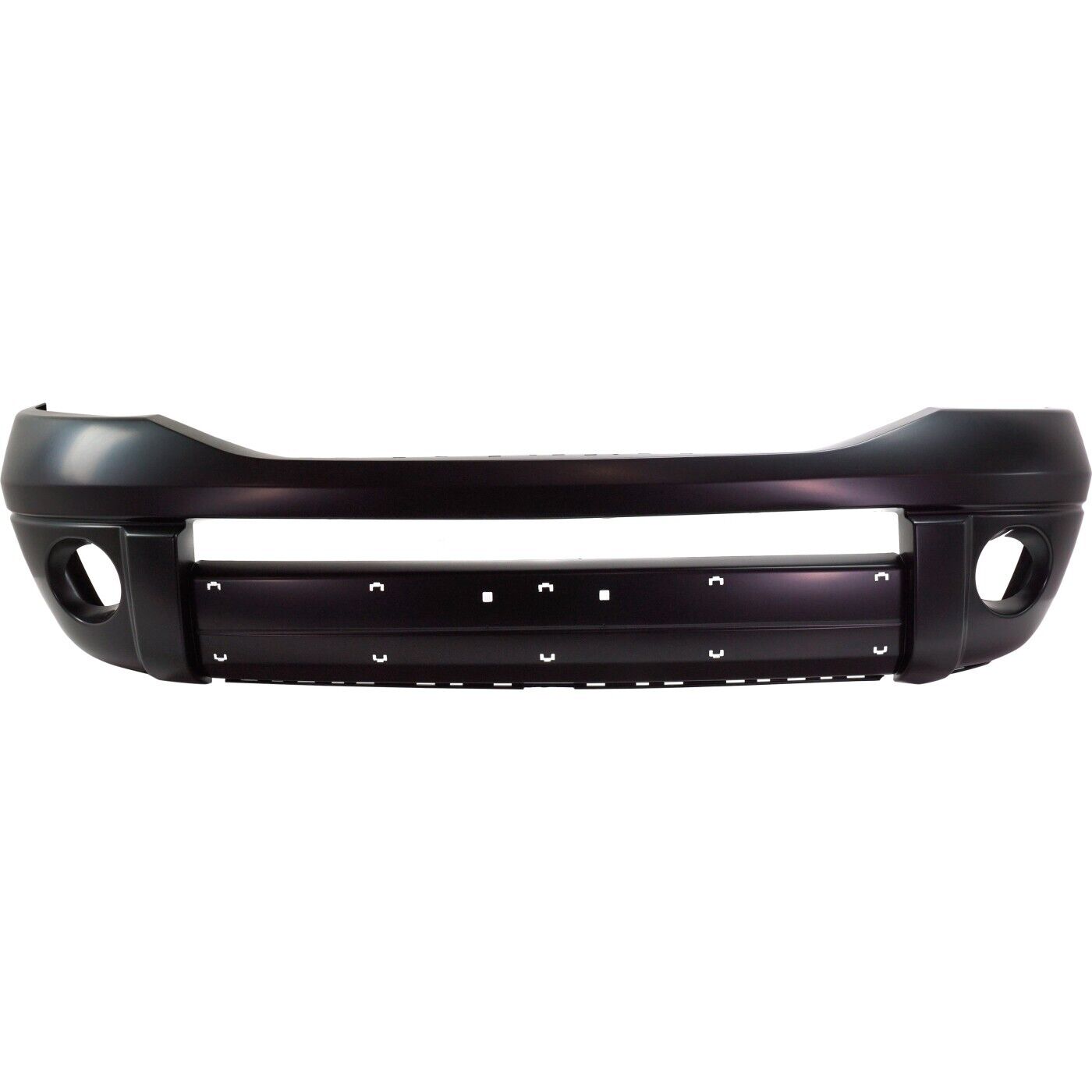 2006-2009 Dodge Ram 3500 Front Bumper Primed With Hole , CH1000872. Side view of the replacement part.