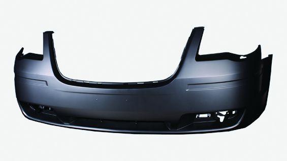 2008-2010 Chrysler TOWN COUNTRY Front Bumper Primed With Washer Hole Without Mldg Hole , CH1000928. OEM-style replacement.