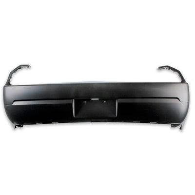 2008-2014 Dodge Challenger Rear Bumper Primed Without Sensor Hole , CH1100934. Angle view for visual reference.