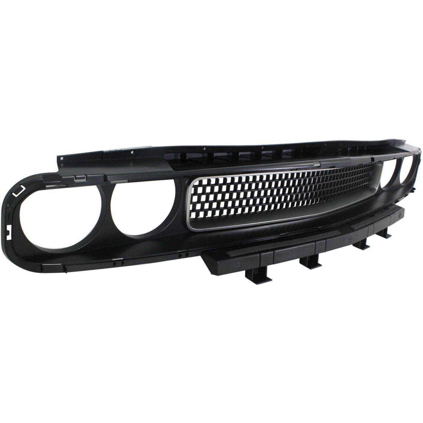 2008-2014 Dodge Challenger Grille Matte Black With Silver Trim , CH1200338. High-strength and long-lasting.