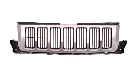 2011-2013 Jeep Grand Cherokee Grille Gray With Chrome Moulding , CH1200341. Exact fit for vehicle restoration.