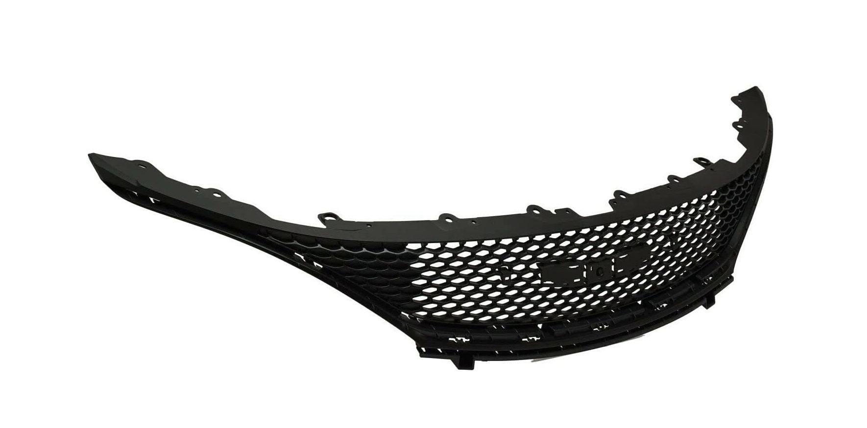 2021-2023 Chrysler Grand Caravan Grille Front Matte Black Mesh Without Camera , CH1200404. Side view of the replacement part.