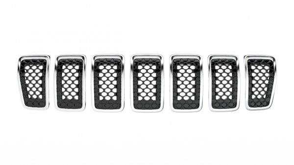 2019-2023 Jeep Cherokee Grille Front Chrome Frame With Black Insert 7-Pc Set , CH1200415. Made with quality materials.