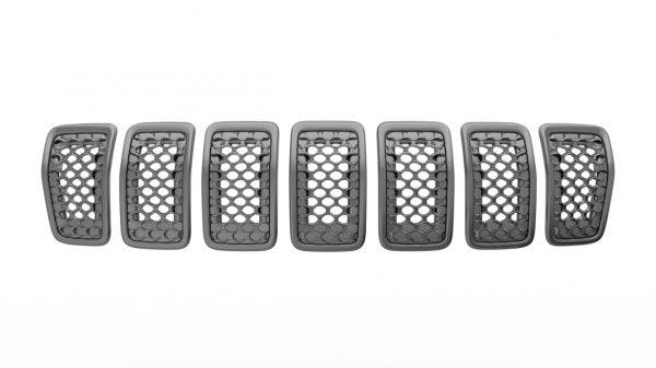 2019-2023 Jeep Cherokee Grille Front Gray Frame With Black Insert 7-Pc Set , CH1200416. Made with quality materials.
