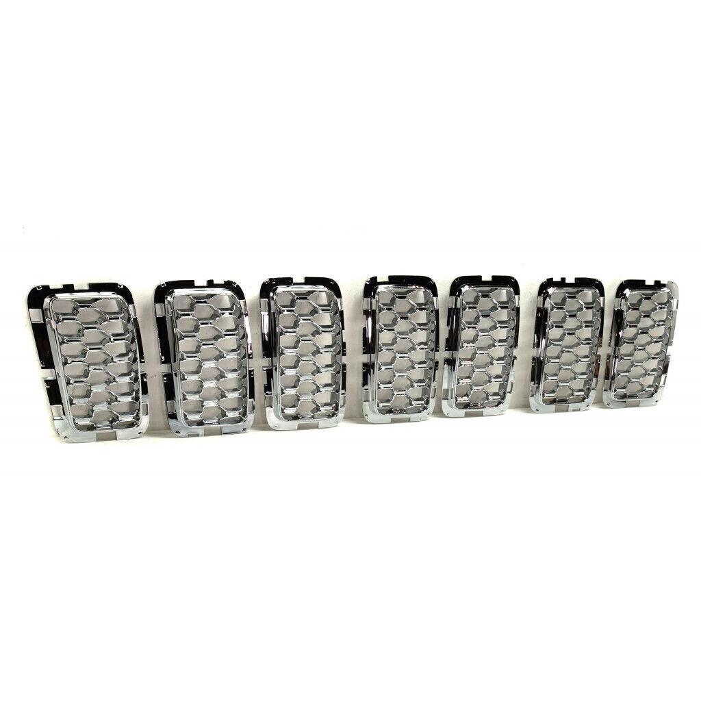 2017-2021 Jeep Grand Cherokee Grille Insert Chrome 7-Pcs , CH1201113. High-strength and long-lasting.