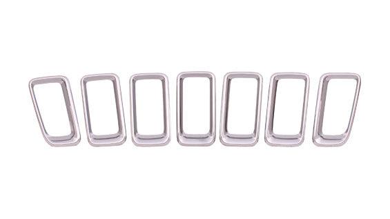 2011-2017 Jeep Compass Grille Moulding 7 Pieces Set Chrome , CH1210111. Exact fit for vehicle restoration.