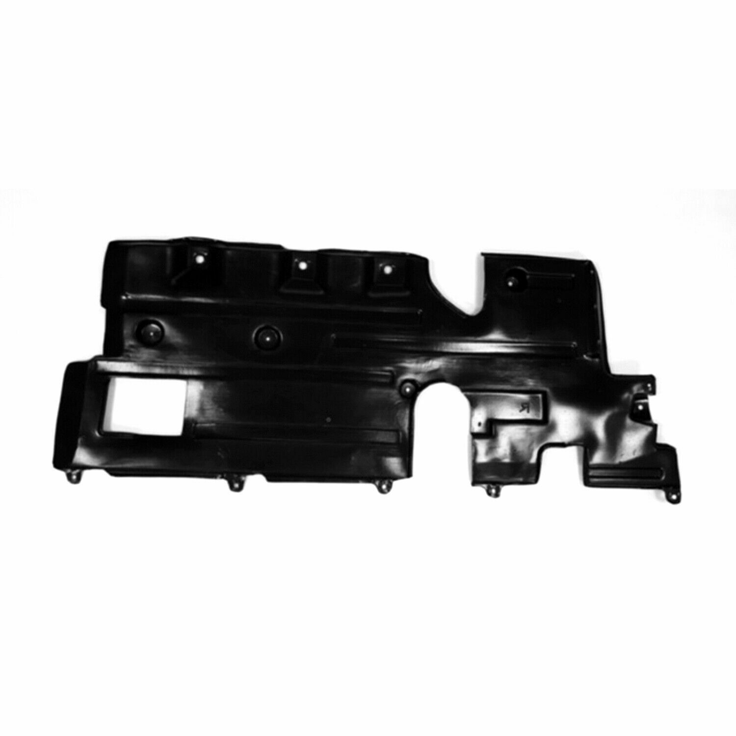 2015-2019 Jeep Renegade Undercar Shield Front Passenger Side Center , CH1228137. Side view of the replacement part.