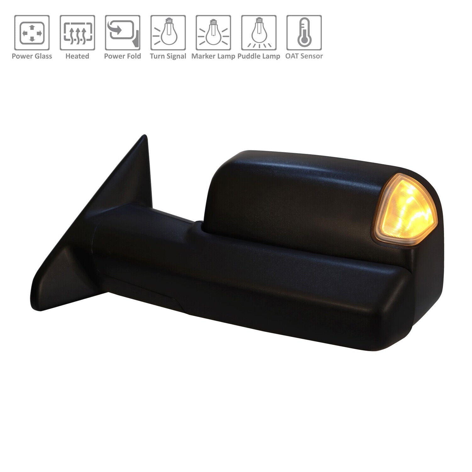 2019-2022 Ram Pickup-3500 Mirror Driver Side Power , CH1320506. OEM-style replacement.