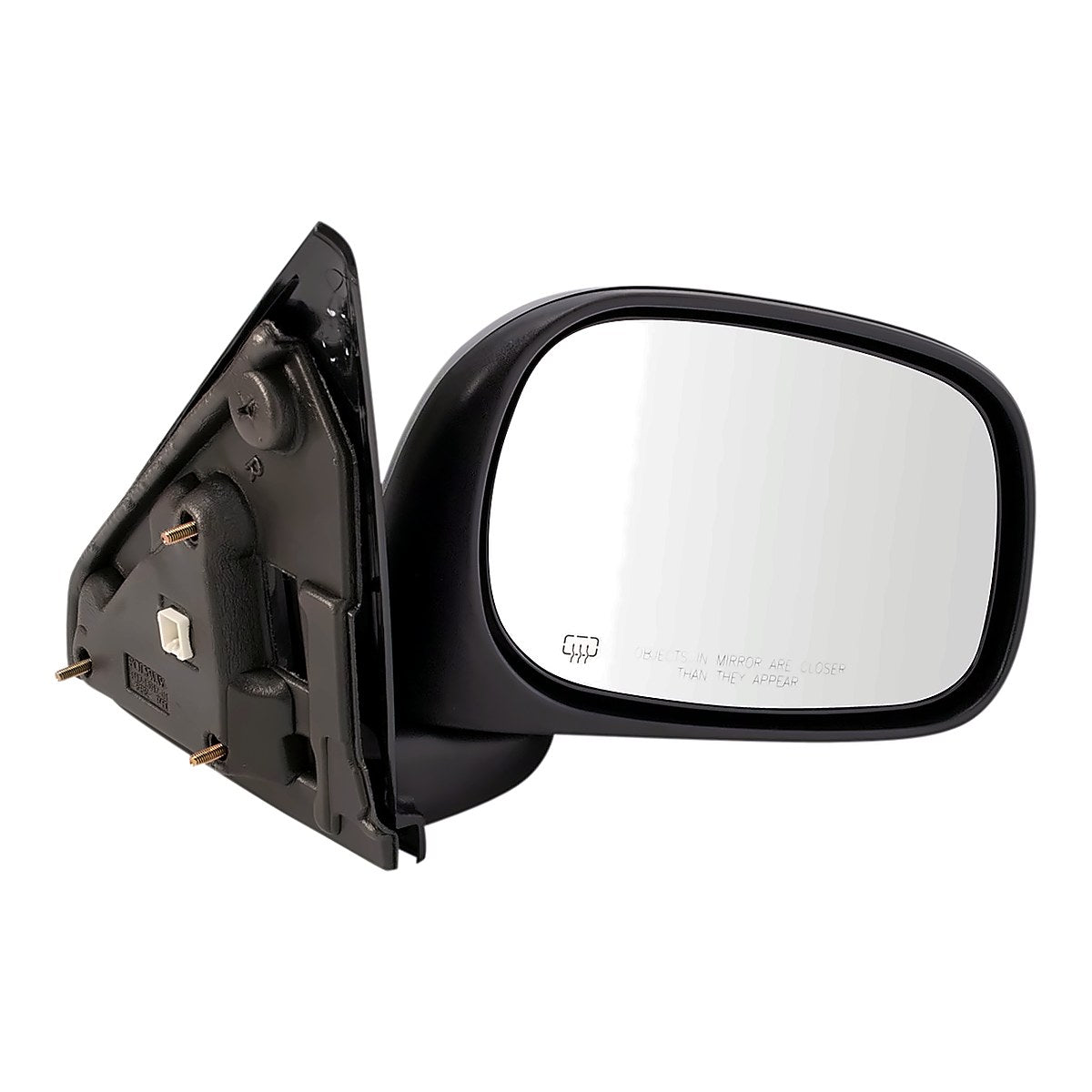 2006-2009 Dodge RAM Mega Cab Rear Passenger Side Door Mirror, ch1321306. Front view.