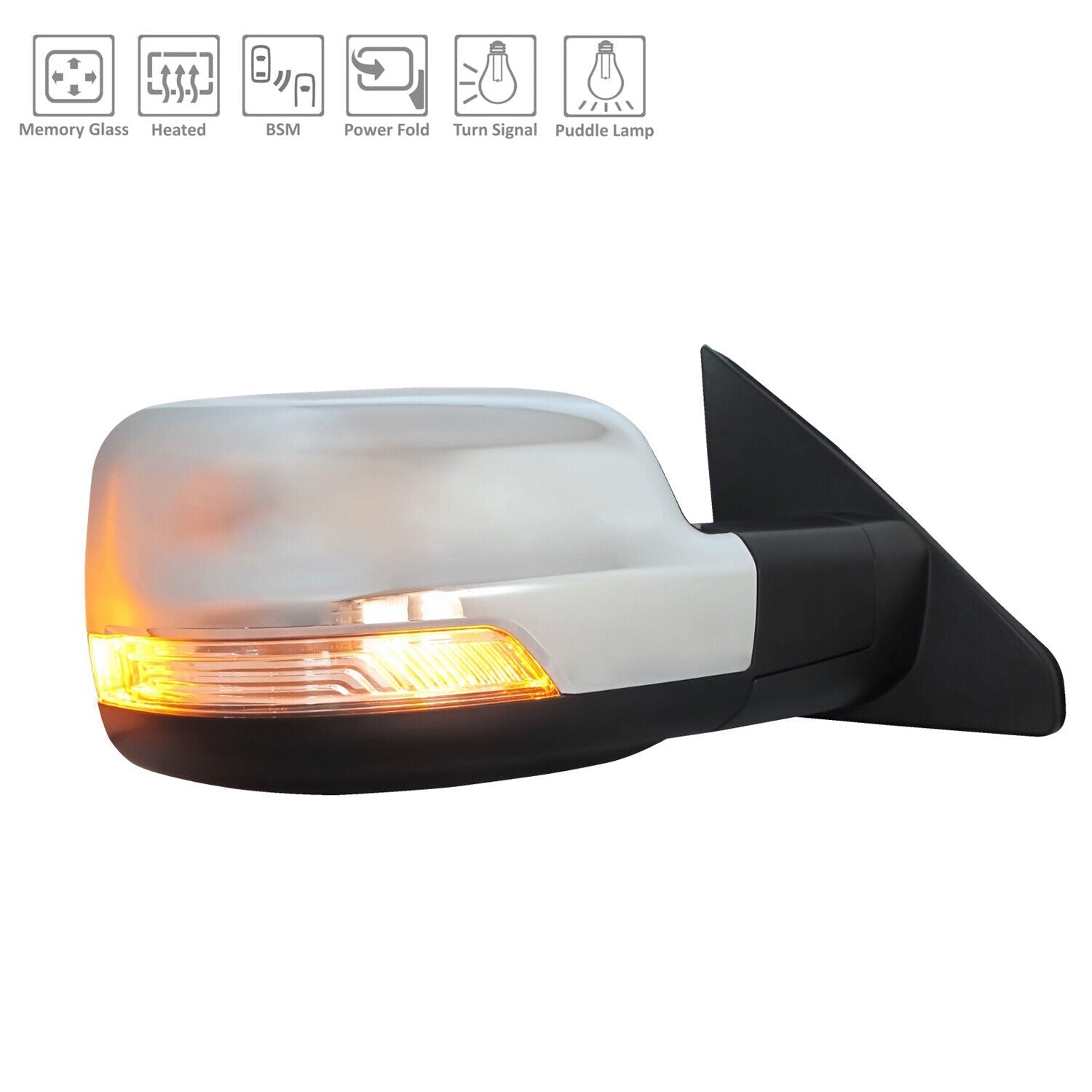 2019-2022 Ram Pickup-1500 Mirror Passenger Side Power , CH1321526. Durable and impact-resistant.