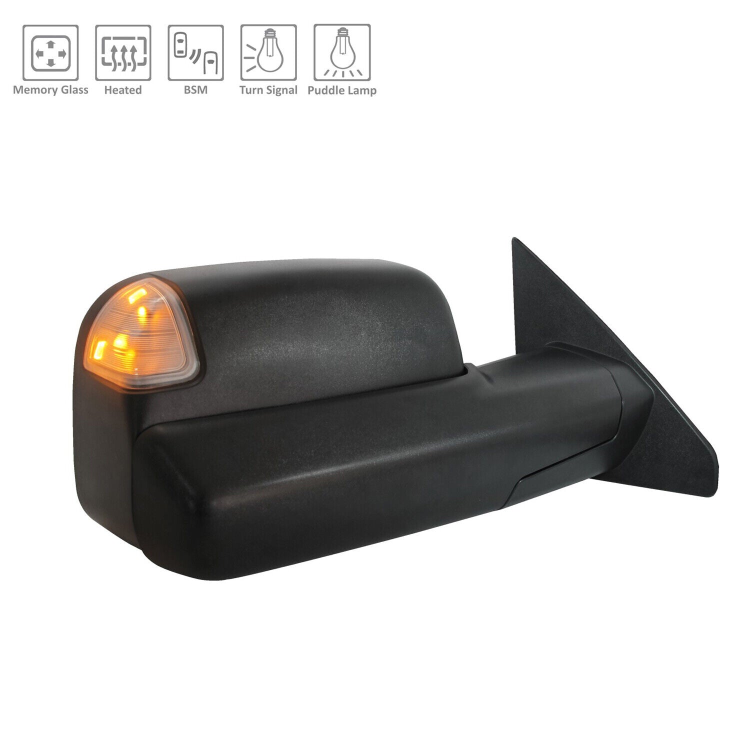 2020-2023 Ram Pickup-1500 Mirror Passenger Side Power , CH1321529. Designed for OEM alignment.