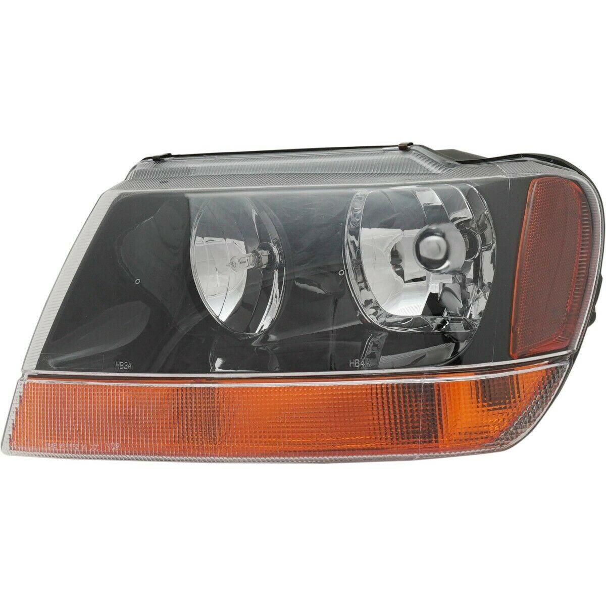 1999-2002 Jeep Grand Cherokee Head Lamp Driver Side Yellow , CH2502121. High-quality aftermarket part.