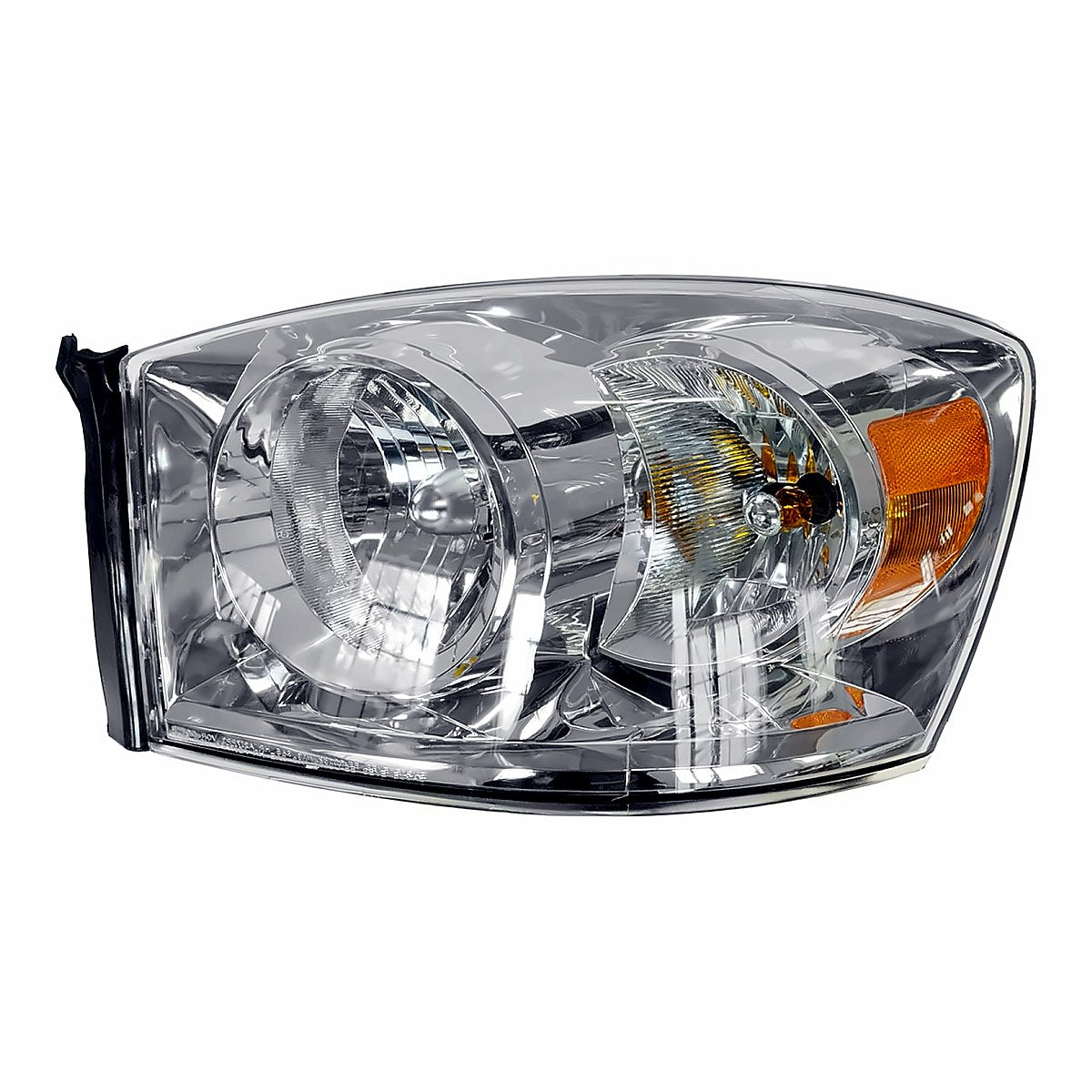 2007-2009 Dodge RAM Mega Cab Lower Driver Side Head Lamp, ch2502180. Front view.