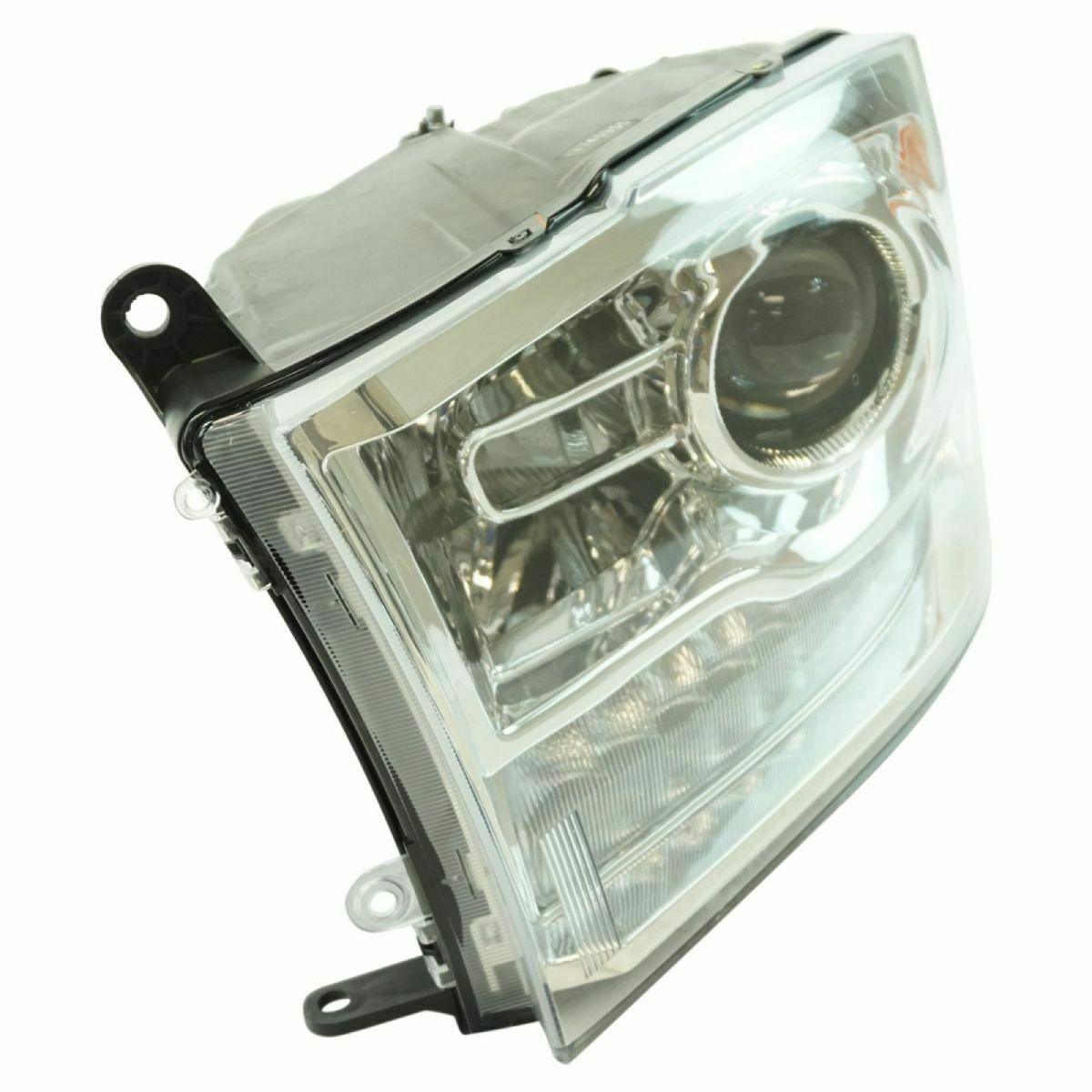 2013-2015 Ram Pickup-3500 Head Lamp Driver Side Halogen Projector Style Chrome , CH2502244. Professional-grade auto body part.