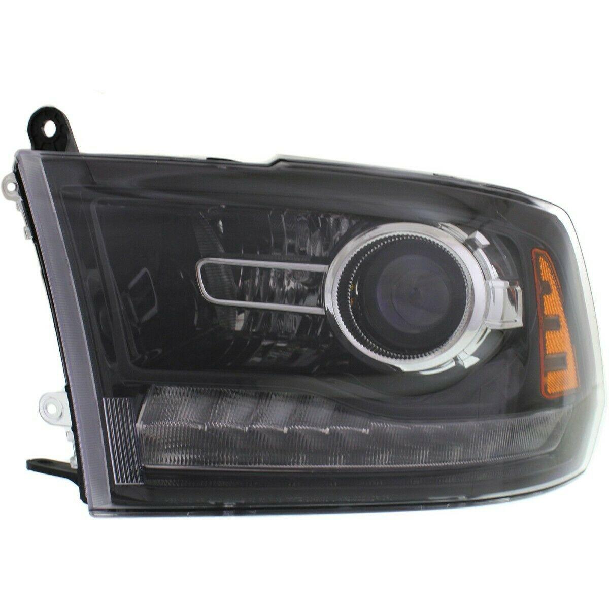 2013-2015 Ram Pickup-3500 Head Lamp Driver Side Halogen Projector Black Bezel , CH2502245. Factory-style replacement part.
