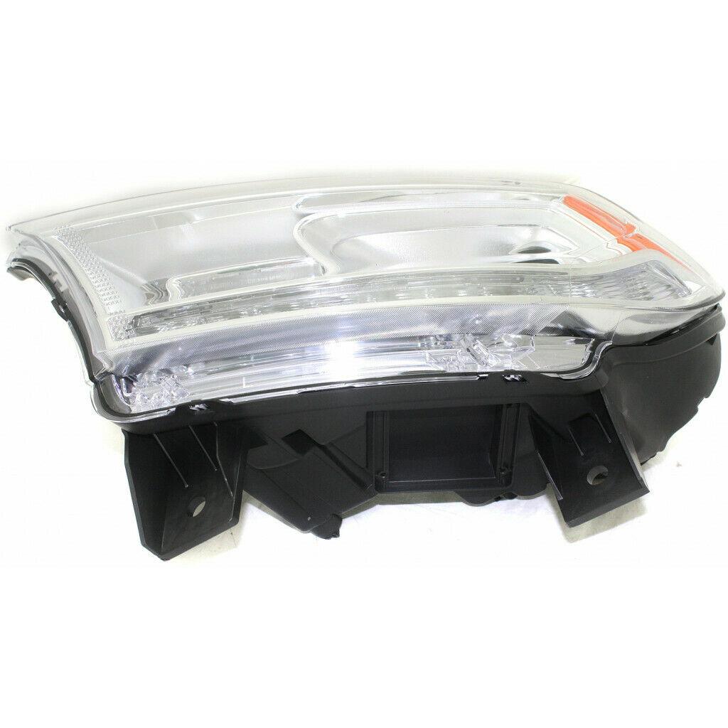 2014-2015 Dodge Durango Head Lamp Driver Side Halogen Chrome Bezel With Led Drl , CH2502257. Exact fit for vehicle restoration.