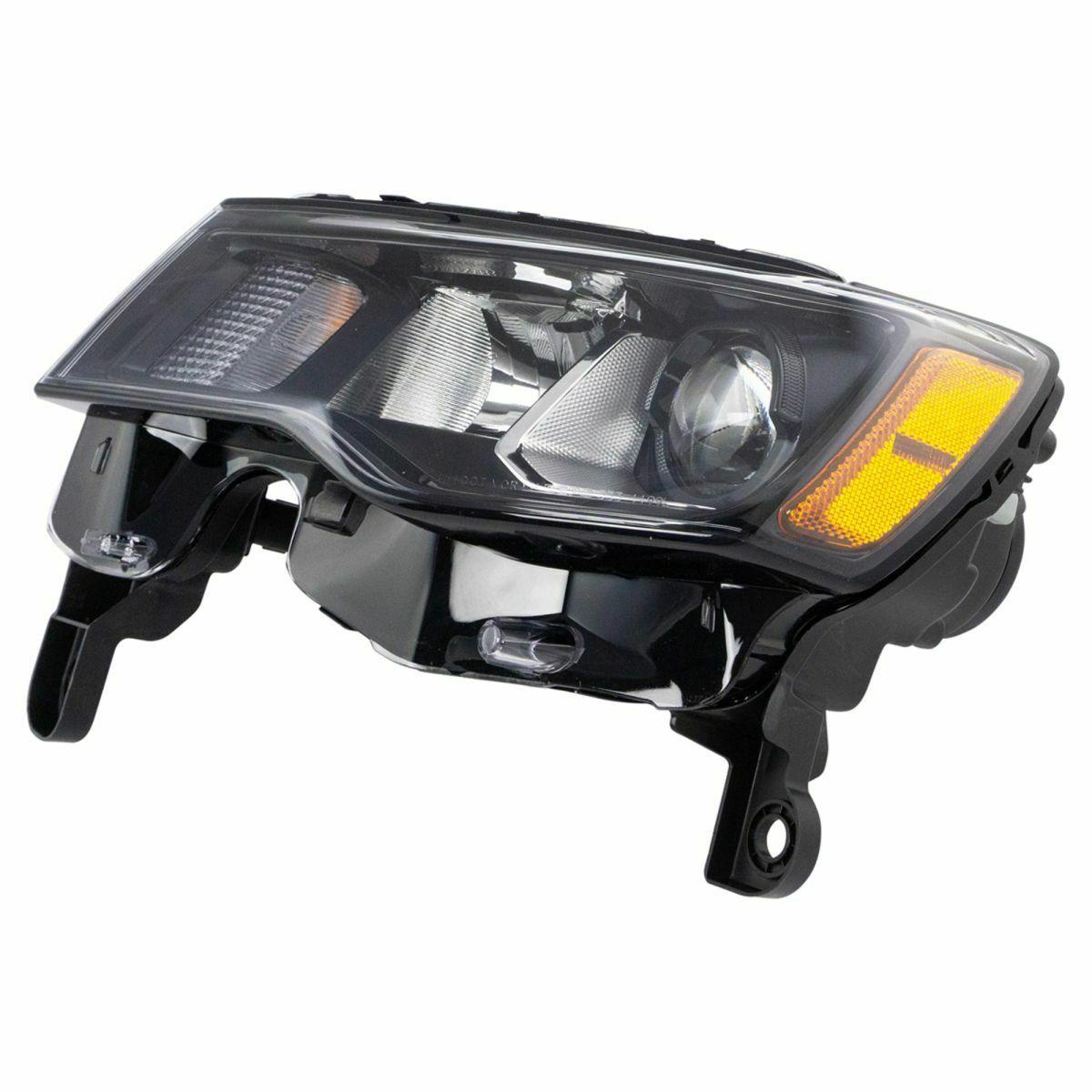 2017-2018 Jeep Grand Cherokee Head Lamp Driver Side Halogen Std Type Black Bezel , CH2502284. Replacement part ready for install.