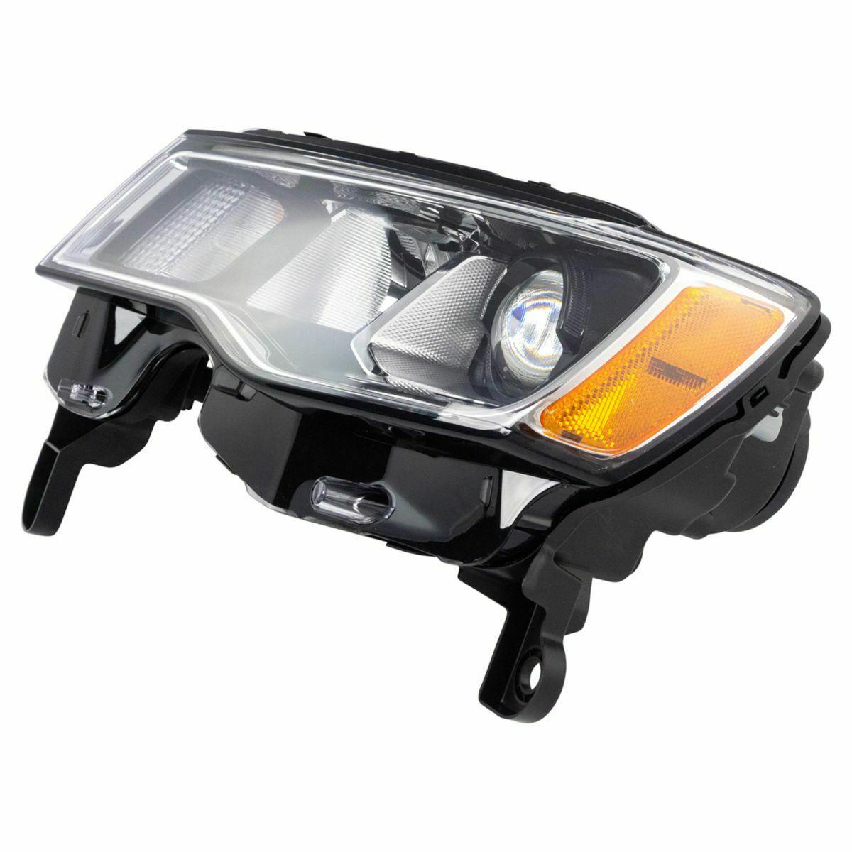 2017-2021 Jeep Grand Cherokee Head Lamp Driver Side Halogen Std Type With Chrome Bezel , CH2502297. Precision fitment for collision repair.