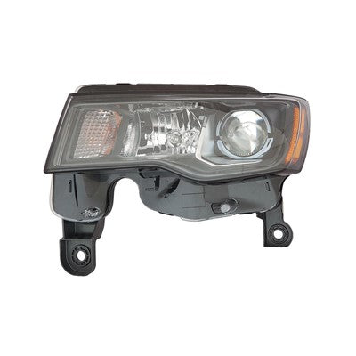 2017-2021 Jeep Grand Cherokee Head Lamp Driver Side Halogen With Black Bezel , CH2502309. Durable and impact-resistant.