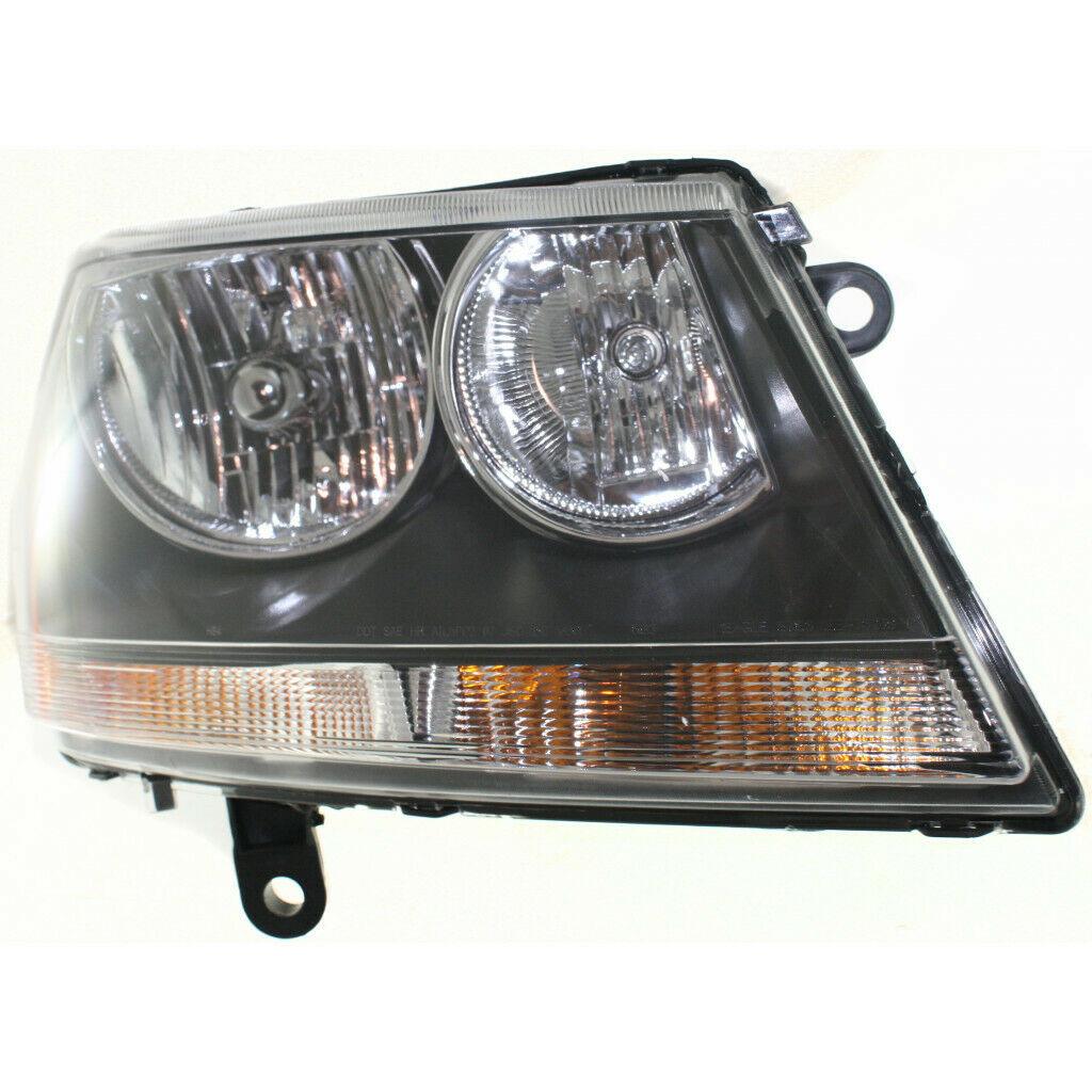 2008-2014 Dodge Avenger Head Lamp Passenger Side Rt Model Black Bezel , CH2503194. Side view of the replacement part.