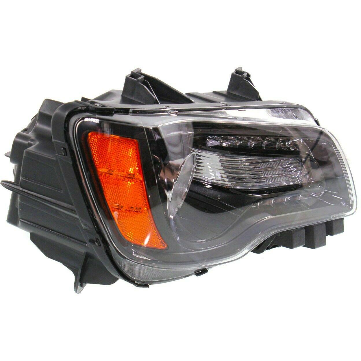 2012-2014 Chrysler 300 Head Lamp Passenger Side Halogen Black Bezel , CH2503235. Precision fitment for collision repair.