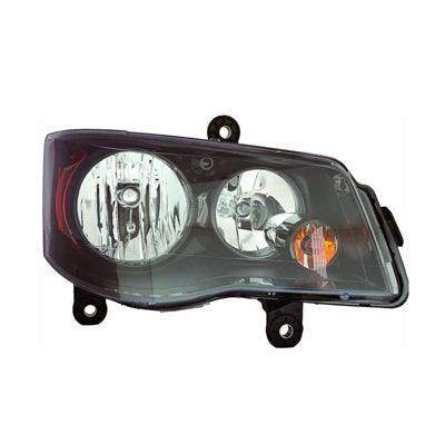2014-2016 Chrysler TOWN COUNTRY Head Lamp Passenger Side Halogen With Black Bezel , CH2503266. Designed for OEM alignment.
