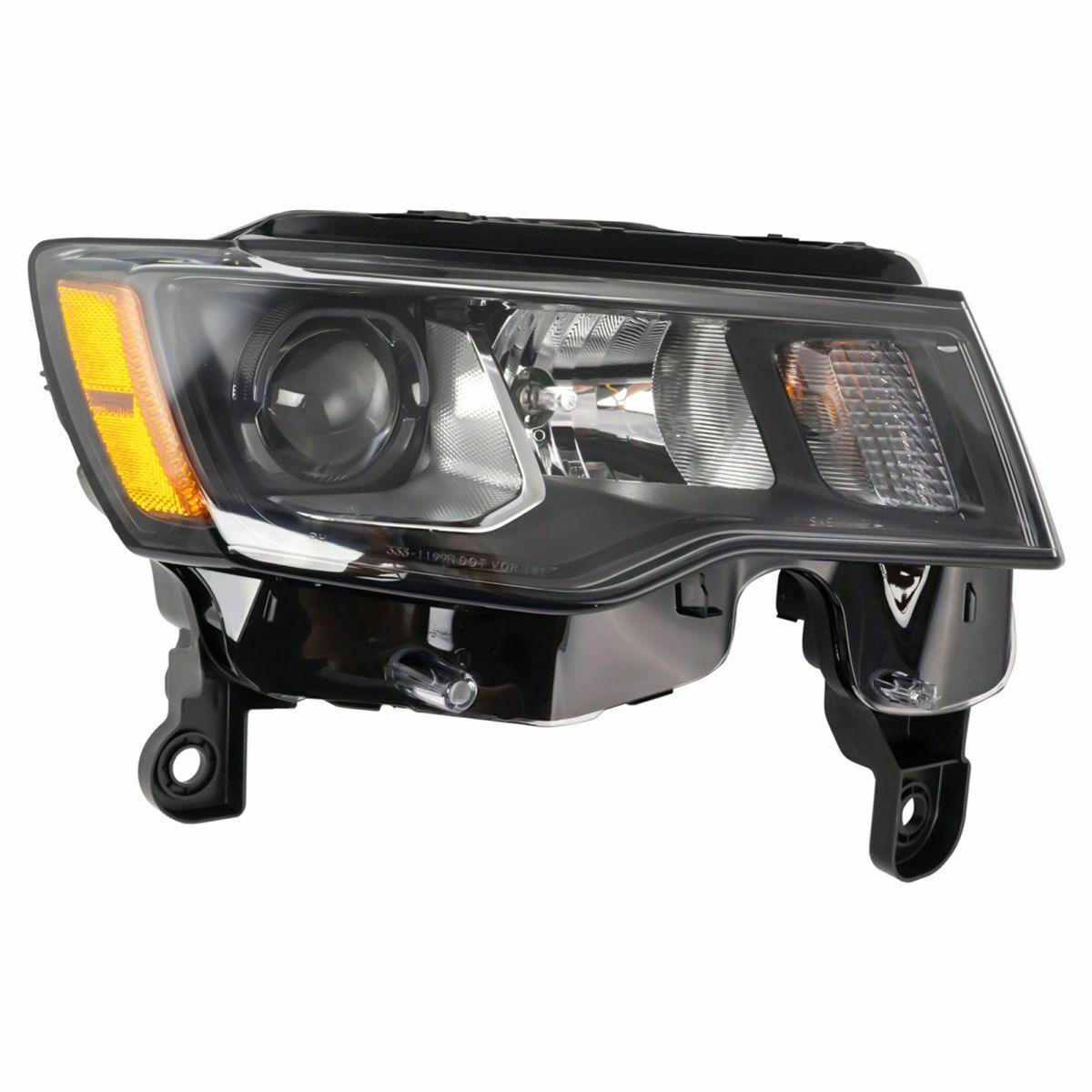 2017-2021 Jeep Grand Cherokee Head Lamp Passenger Side Halogen Std Type Black Bezel , CH2503284. Durable and impact-resistant.
