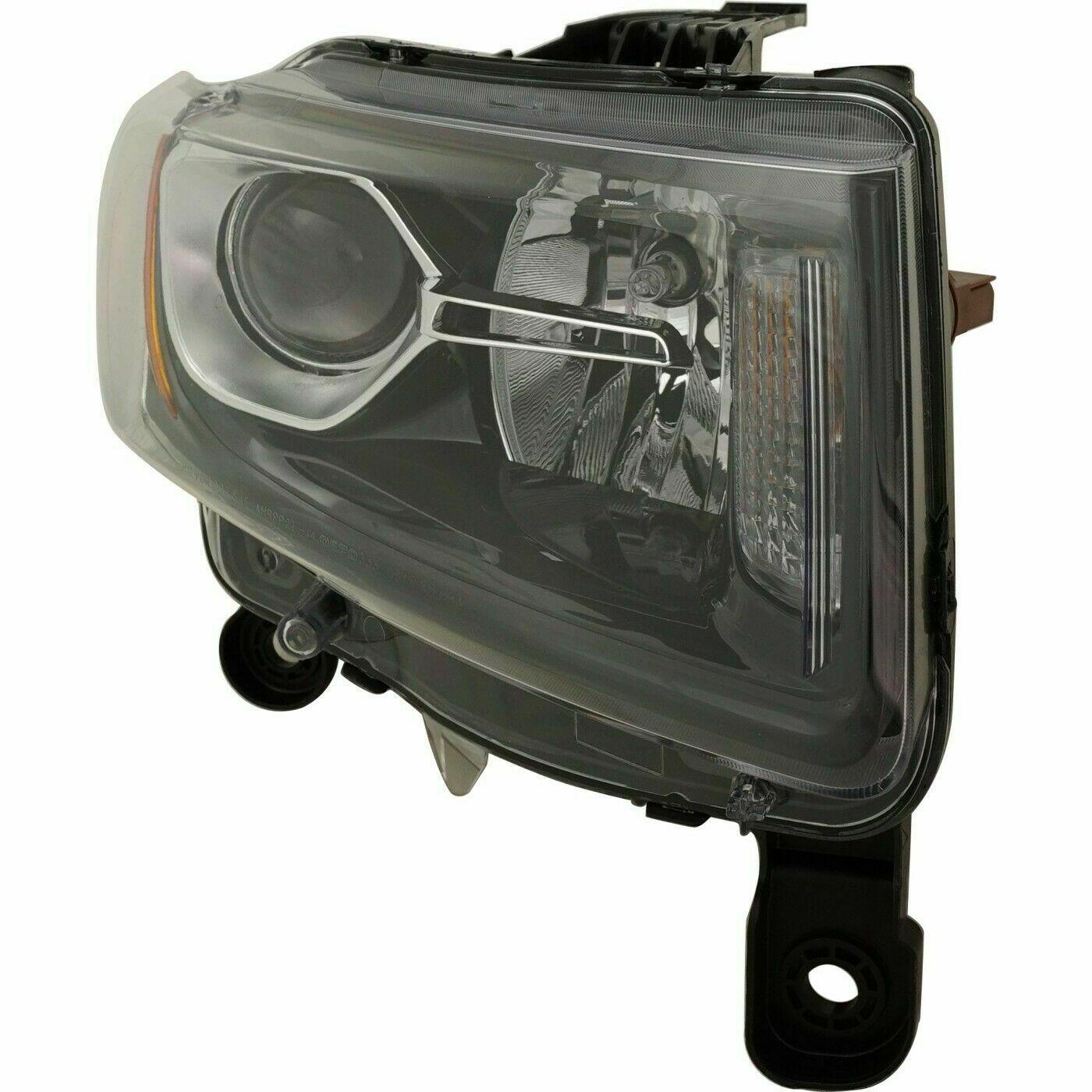 2014-2016 Jeep Grand Cherokee Head Lamp Passenger Side Halogen Std Type Black Bezel , CH2503308. Direct fit for easy installation.