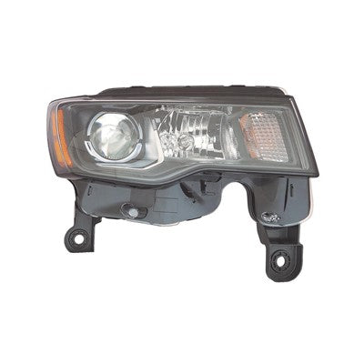 2017-2021 Jeep Grand Cherokee Head Lamp Passenger Side Halogen With Black Bezel , CH2503309. Factory-style replacement part.