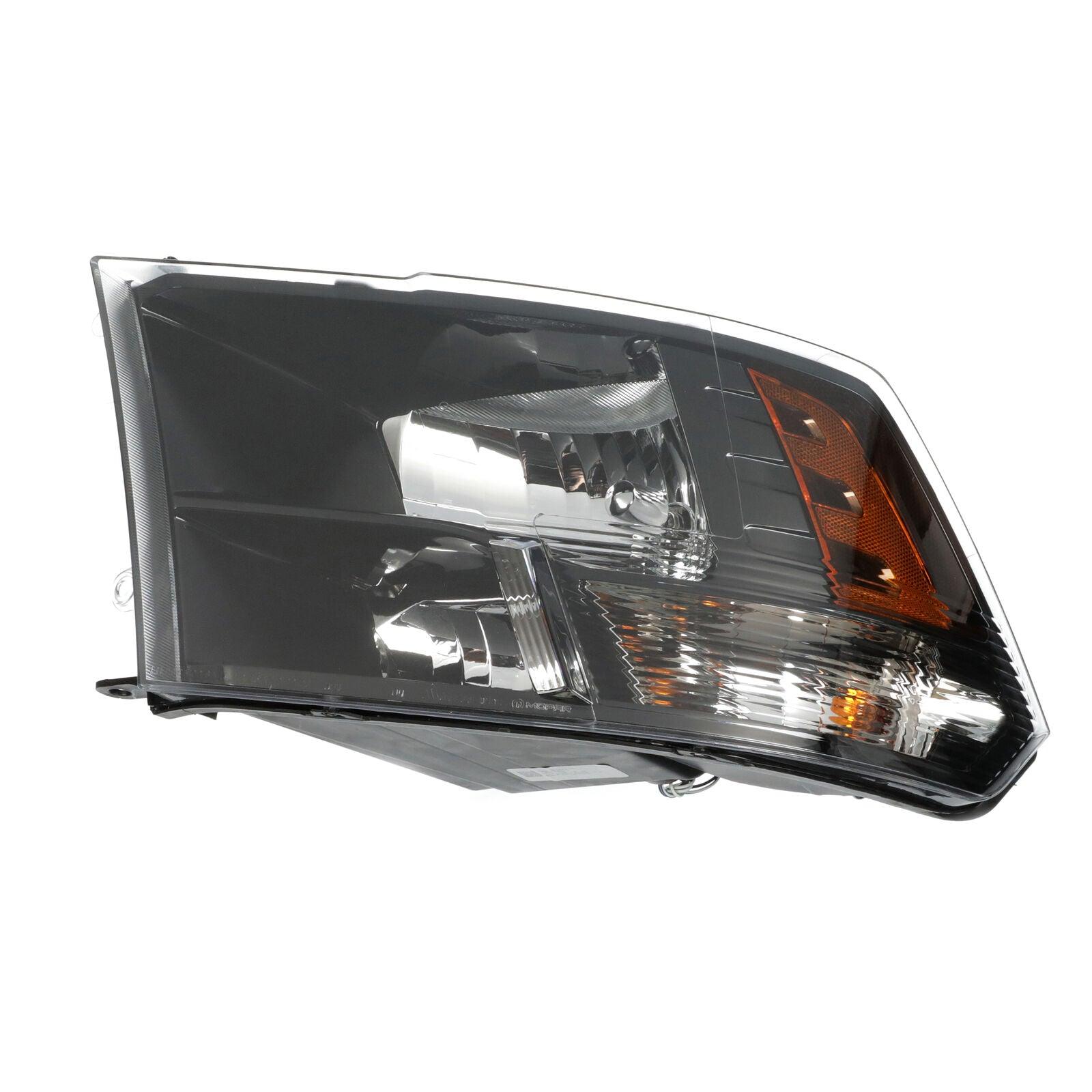 2019-2023 Ram Pickup-1500 Classic Head Lamp Driver Side Halogen Std Type With Black Bezel , CH2518149. Side view of the replacement part.