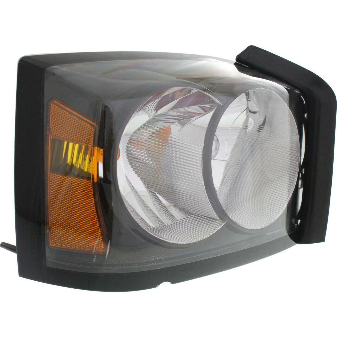 2006-2007 Dodge Dakota Head Lamp Passenger Side Black Bezel , CH2519116. Tested for reliable performance.